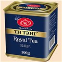 Чай черный Ти Тэнг "Королевский" B.O.P. (среднелистовой, 100 г, в метал. банке) 